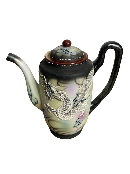 Other - Vintage Dragonware Moriage Multicolor Porcelain Teapot Raised Dragon Unmarked